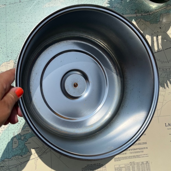 Vintage Cut Glass Cake Plate with Chrome Lid - Picture 5 of 5